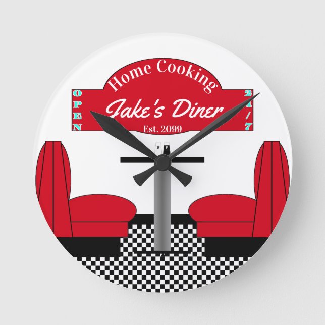 Relógio Redondo Caverna do restaurante Home Diner Kitchen Grill (Frente)