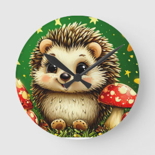 Relógio Redondo Ceija-flor-de-bétula na floresta de pássaros