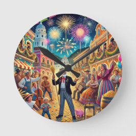 Relógio Redondo Celebração de Ano Novo El Año Viejo