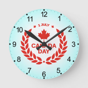 Relógio Redondo Celebração do Dia do Canadá – Festa Canadense de 1