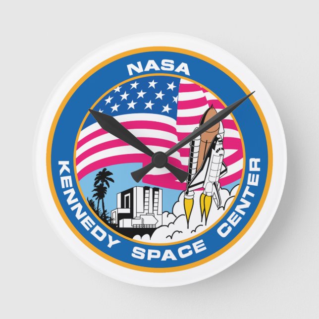 Relógio Redondo Centro Espacial Kennedy da NASA (Frente)