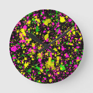 Relógio Redondo Céu Estrelado Elegante Multicolorido Luxo Astronom