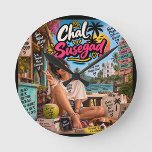 Relógio Redondo Chal Susegad! — Susegad é um Estilo de Vida