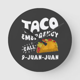 Relógio Redondo Chamada de Emergência Taco 9 Juan Juan Engraçado