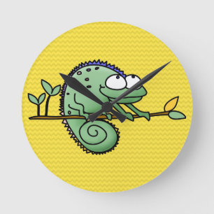Relógio Redondo Chameleon Cute Funny