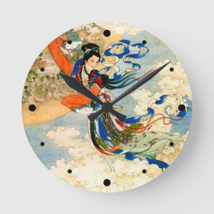 Relógio Redondo Chang'e voando até a lua