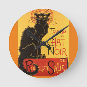 Relógio Redondo Chat Noir Steinlen Belle Epoque Vintage Art