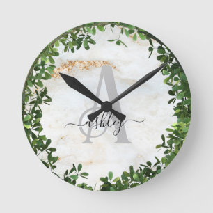 Relógio Redondo Chaveiro personalizado único com tema botânico