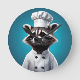 Relógio Redondo Chef Raccoon
