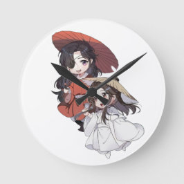 Relógio Redondo Chibi Tianguang Cifu Wall Clock