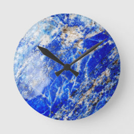 Relógio Redondo Chic Modern Blue Marble Stone