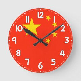 Relógio Redondo China Flag Wall Clock - Flag of China