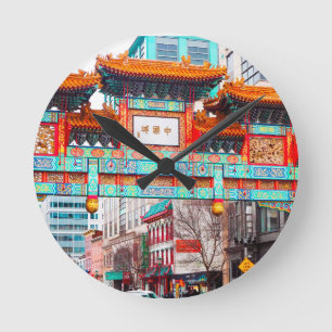 Relógio Redondo Chinatown em Washington DC. EUA