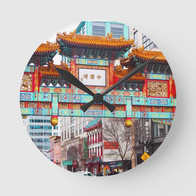 Relógio Redondo Chinatown em Washington DC. EUA (Frente)