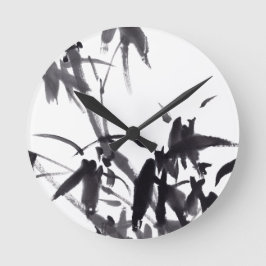Relógio Redondo Chinesische Bambus-Tuschekunst