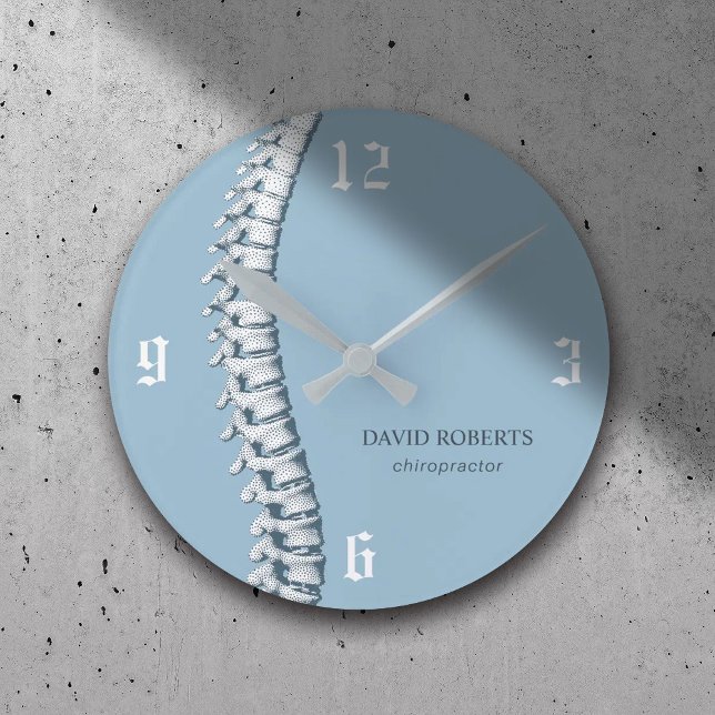 Relógio Redondo Chiropractor Chiropractor Spine Anatomy Art Blue (Criador carregado)