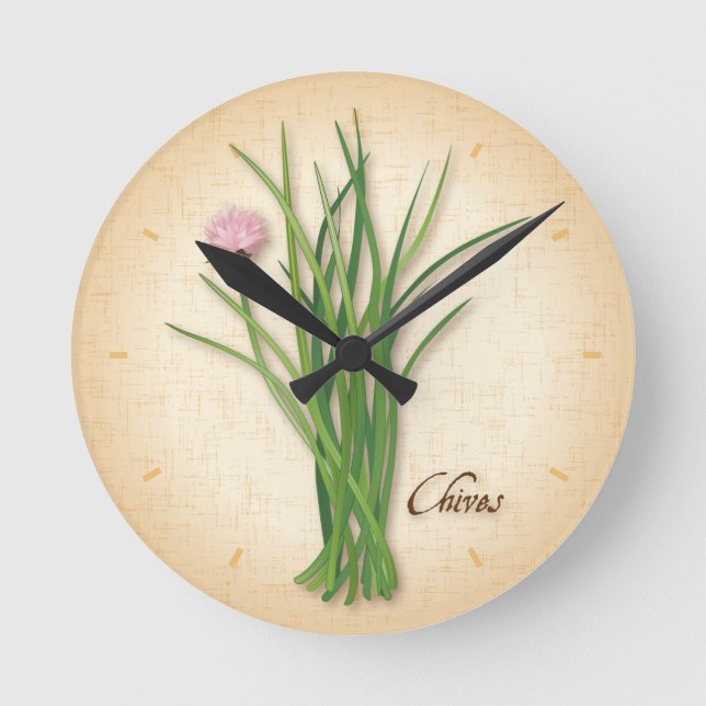 Relógio Redondo Chives Herb Clock (Frente)