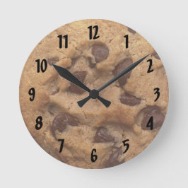 Relógio Redondo Chocolate Chip Cookie Numerado Wall Clock
