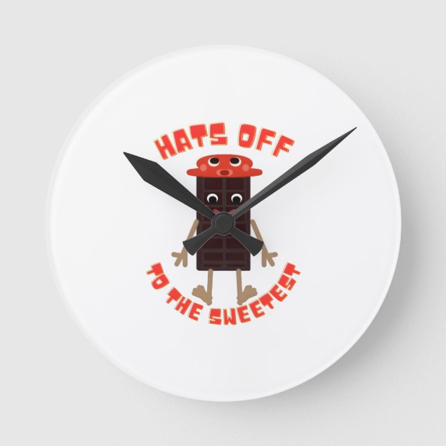 Relógio Redondo Chocolate day design  (Frente)