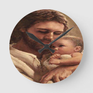 Relógio Redondo Christian Clocks Jesus e Criança