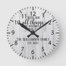 Christian Gift Rustic Wood Scripting Family Name