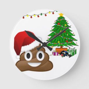 Relógio Redondo christmas poo emoji