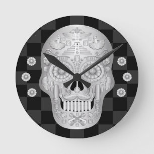 Relógio Redondo Chrome Calavera Watch