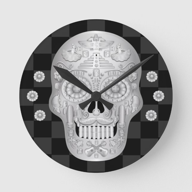 Relógio Redondo Chrome Calavera Watch (Frente)
