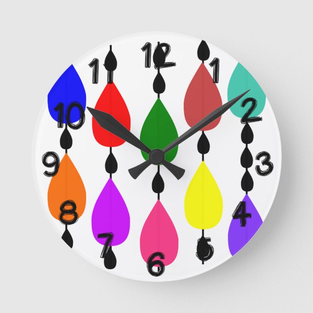 Relógio Redondo Chuva Cadeias (Frente)