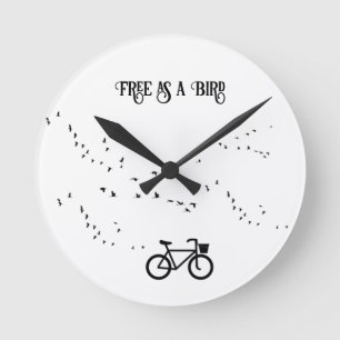 Relógio Redondo Ciclismo da vida, livre como um pássaro personaliz