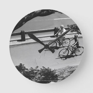 Relógio Redondo Ciclismo do homem e do menino