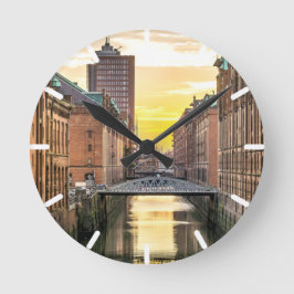 Relógio Redondo Cidade de HamburgoScape