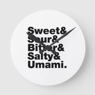 Relógio Redondo Cinco gostos básicos