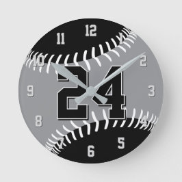 Relógio Redondo cinza preta ou QUALQUER equipe colorida baseball
