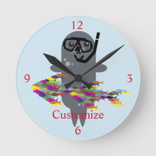 Relógio Redondo Cinza Seal Thunder_Cove 