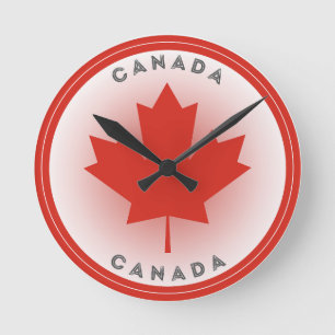 Relógio Redondo Círculo da Folha de Bordo do Canadá