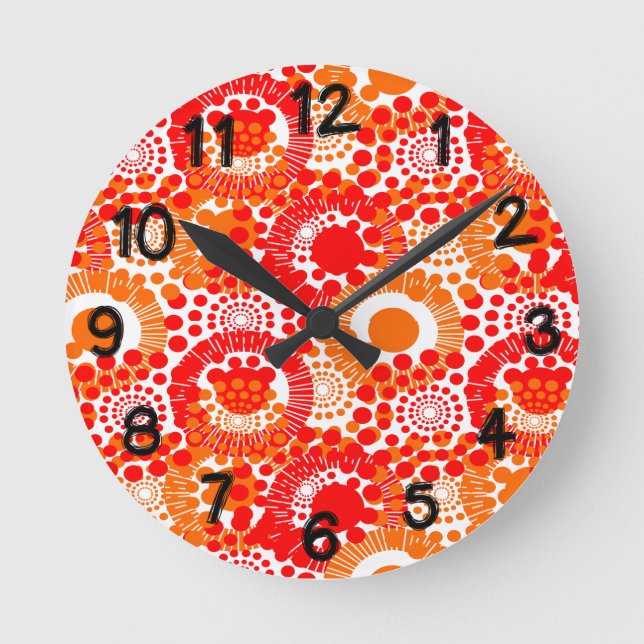 Relógio Redondo Círculos, Círculos em Todos os lugares (Frente)
