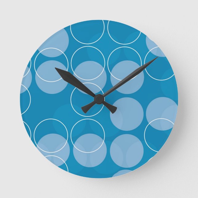 Relógio Redondo Círculos retros (Frente)