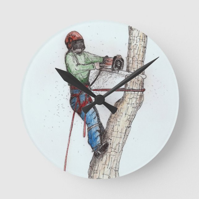 Relógio Redondo Cirurgião Árvore Arborista (Frente)