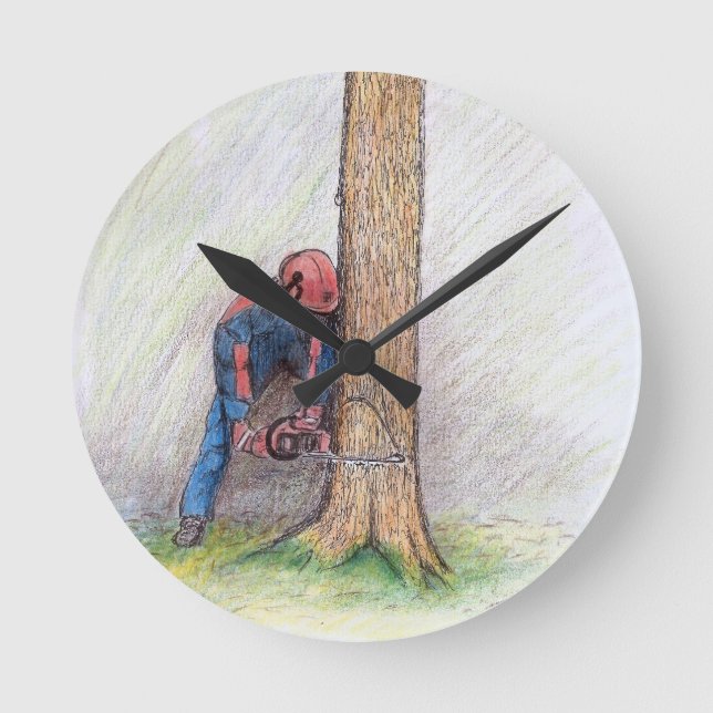 Relógio Redondo Cirurgião Árvore Arborista (Frente)