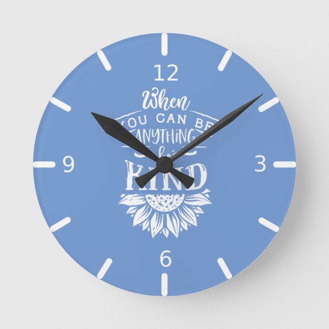 Relógio Redondo Citação Inspirativa | Girassol (Frente)