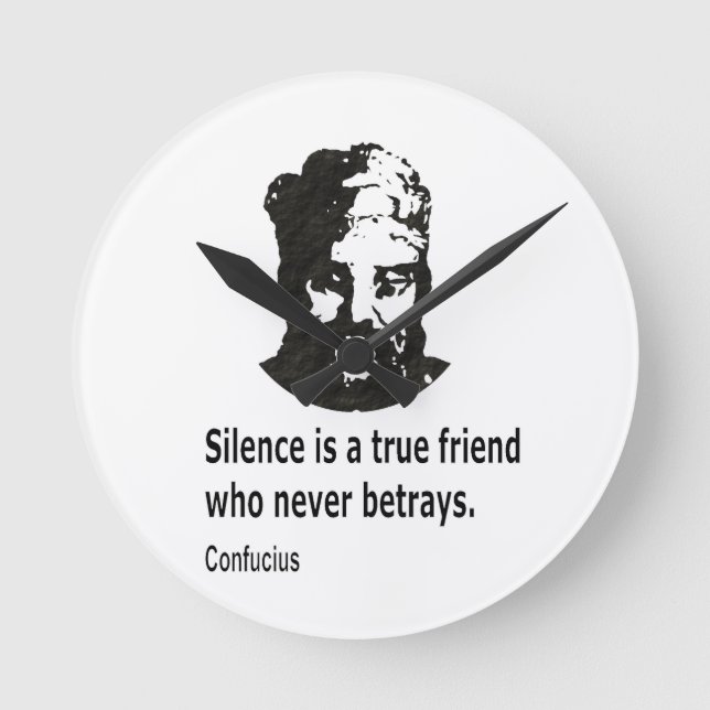 Relógio Redondo Citação por Confúcio (Frente)
