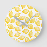 Citrus de Padrão de Limão de Aquarela