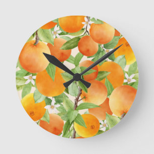 Relógio Redondo Citrus Orange Kitchen design