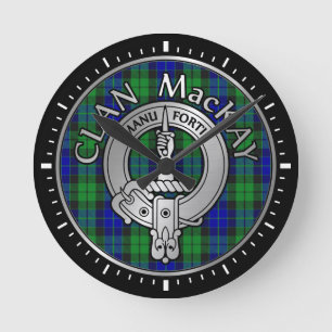 Relógio Redondo Clan MacKay Crest & Tartan