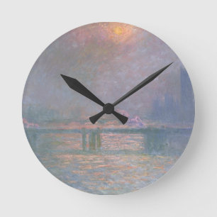 Relógio Redondo Claude Monet   a Tamisa com cruz de Charing