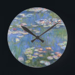 Relógio Redondo Claude Monet // Lírios De Água<br><div class="desc">Water Lily é uma série de aproximadamente 250 pinturas de óleo pelo impressionista francês Claude Monet (1840-1926). As pinturas retratam o jardim floral de Monet em Giverny e foram o principal foco da produção artística de Monet nos últimos 30 anos de sua vida.</div>