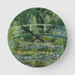 Relógio Redondo Claude Monet Lírios de Água e Ponte Japonesa