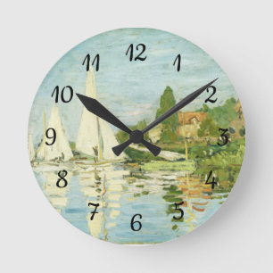 Relógio Redondo Claude Monet. Regattas em Argenteuil