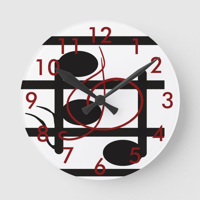 Relógio Redondo Clef de triplo das notas musicais dos músicos da (Frente)